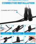 Installation guide for 12W RGBW Color Changing Landscape Lights Low Voltage LED Pathway Spotlights connectors.