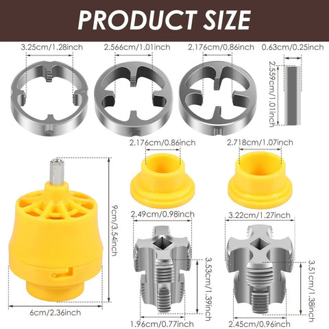 Turn Your Drill Into A Fast PVC Pipe Threading Pro With This Easy Thread Maker Kit It Includes Three Dies For One Half Inch