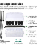 Image showing No-Fuss All-In-One 72 Cell Self Watering Seed Starter Kit with Grow Light, trays, domes, capillary mats, and stands.