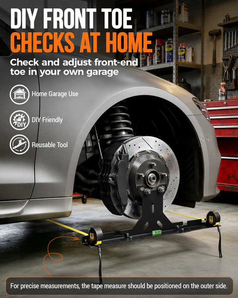 Wheel Toe Alignment Tool Kit For The Backyard Gearhead Featuring Heavy Duty Stainless Steel Toe Plates And Dual Tape Measures For Instant Front End Checks On Cars Trucks SUVs To Keep Your Chassis Dead Nuts Aligned And Tracking Perfect