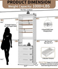 Slick Modular Closet Organizer System With Hella Flexible Span Up To Nine Feet showing dimensions and capacity details.