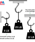 Heavy Duty 12 Pack Neodymium Pot Magnets With Countersunk Holes, 25 Lb Pull, 22 Lb Vertical Hold, weight demonstration