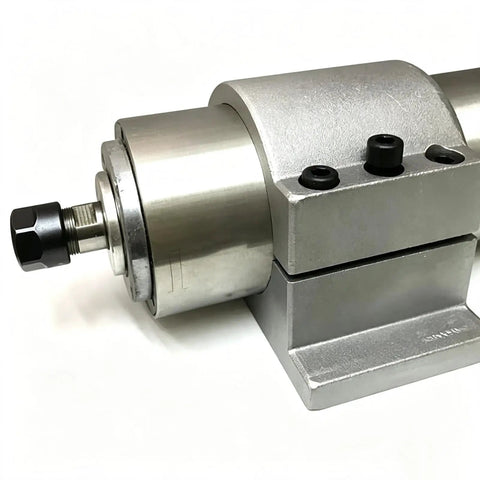 Heavy Duty CNC Spindle Mount Bracket With Four Hex Head Screws And Fully Compatible 120Mm Or 125Mm Aluminum Holder side view image.