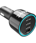 Ride Ready Hella Fast 240W Type C Car Charger Featuring 4 PD 3.1 140W And PD 3.0 100W Ports close-up view showing USB ports and power rating.