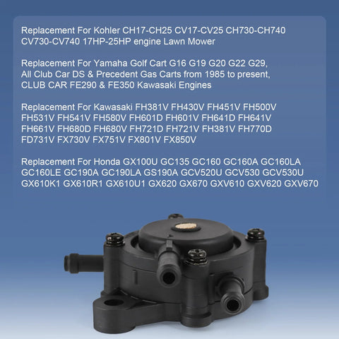 Universal Fuel Pump Replacement For Kohler 17Hp To 25Hp Small Engine Mowers And Tractors Compatible With Honda Yamaha