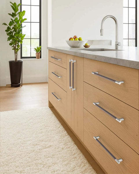 Kitchen drawers with 10 Pack 3 Inch Brown And Satin Nickel Cabinet Pulls With Knurled Grip Coffee Silver Two Tone Handles