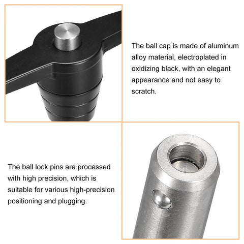 Heavy Duty Stainless Steel T Handle Locking Pin With Push Button Quick Release And Lanyard, Five Eighths Inch Pin Diameter, close-up