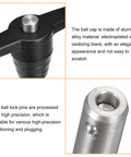 T Handle Lock Pin Five Eighth Inch Stainless Steel Quick Release Pin With Lanyard Cable One And Three Sixteenths Inch Usage Length Thirty mm Total Length Eighty Eight mm Beefy Workhorse Push Button Lock Pin For Equipment And Machinery, close-up of handle and pin details