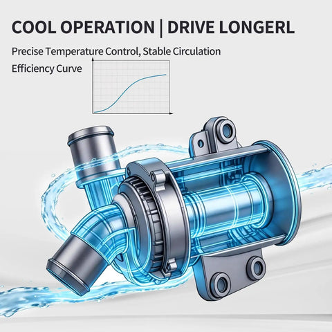 Heavy Duty Engine Cooling Water Pump For Vw Jetta Beetle Passat 1.8L 2.0L Turbocharged L4 2013 To 2016 with clear water flow design.
