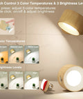 Cordless LED Wall Sconce With Built In Rechargeable Battery And USB Port No Cords Needed 3 Color Temperatures And 3 Brightness Levels 360 Degree Rotating Magnetic Ball