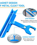 4 Inch Clip Cleat Tool for HVAC ductwork with blue magnetic design for TDC and TDF clamps, showing jaw and handle magnets