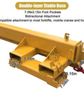Top Tier Badass 5 Ton 11000 Lb Bidirectional Adjustable Crane Boom Forklift Attachment showing double-layer stable base with fork pockets.