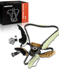 Engine Timing Chain Kit With Tensioner Guide For DOHC 2.0L EA888 Engines, direct fit for Audi and VW models, displayed with packaging