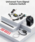 Universal UTV Turn Signal Column Switch With 110D Horn Ready to install plug and play pre-wired components displayed