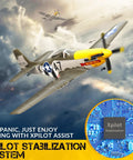 Beast Ready To Fly 4CH Brushless P51D Mustang RC Plane with 500mm Wingspan, showcasing Xpilot stabilization in flight.