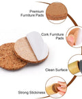 100 Piece Set Of 3/4 Inch Round Cork Furniture Pads With No Fuss Peel And Stick Backing for easy application and strong adhesion on surfaces.