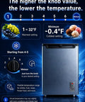 Premium Top Shelf 5.2 Cu Ft Chest Freezer With Deep Storage Basket And Ice Tray For Kitchens And Garages Locks In Freshness Daily While Saving Floor Space No Sweat temperature control knob and settings display