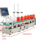 Dual Head Automatic Bottle Filler With Integrated Conveyor Belt And Effortless Digital Controls Heavy Duty Stainless Steel Liquid Dispenser with jars.