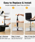 Installation steps for Beefy Heavy Duty Gas Lift Cylinder Replacement 1000 lb capacity for bar stools and office chairs.
