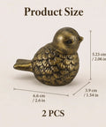 Super Dope Bronze Ceramic Toilet Bolt Covers Featuring Charming Bird Sculpture, size 5.23 cm by 6.6 cm, decorative toilet cover.