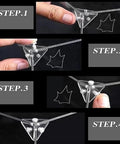 Assembly steps for Epic Clear Acrylic Display Case For Airships Model 76193, showing secure connectors and clear acrylic pieces.