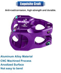 CNC Aluminum 35mm Mountain Bike Stem For 1 1 8 Inch Steering Tube Purple, anti-rust, with anodized surface and high durability