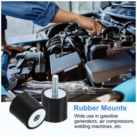 M5 Rubber Mounts 20x20mm Cylindrical Anti Vibration Isolator With Lock Nuts for Cars Generators Air Compressors Bobbin Mounts Durable Shock Absorber Dampener on car engine
