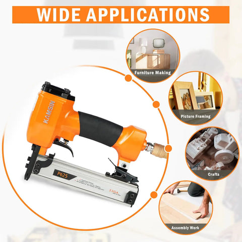 Ultra Lightweight 23 Gauge Pneumatic Pin Nailer For Cabinet And Door Install With Buttery Smooth Trigger And Knockout Performance For Flawless Trim Work And Daily Job Site Grind