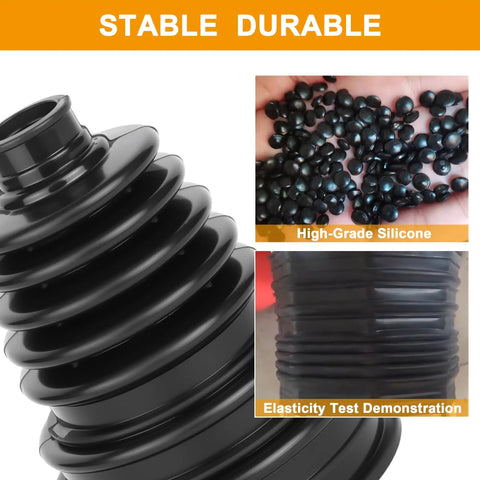 CV Axle Boot Repair Kit Universal Fit Silicone Stretchable Protective Cover for 19mm to 34mm Shafts Cars SUVs ATVs with silicone material.