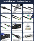 Installation instructions for Shielded Cat6A Cat7 RJ45 Pass Through Connector Kit With 3 Prong Gold Plated Contacts And Strain Relief Boots