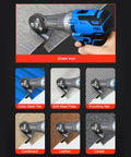 Heavy Duty Cordless Electric Metal Shears With 360 Degree Rotating Head And 2500Mah Battery cutting sheet metal, leather, and cardboard.
