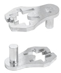 Four Piece T-Post Gate Hinge Pins Set, heavy duty powder coated steel for farm and garden gates, rust resistant, quick install, top view