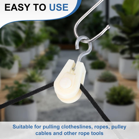 Mini Nylon Pulley Wheel 12 Pack 0.39 Inch Inner Diameter 2.32 Inch Length Plastic Pulleys Single Sheave for rope lifting in use