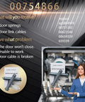 Stainless Steel Dishwasher Door Spring Kit Replacement For Bosch Parts shown with springs, cables, and packaging in kitchen setting.