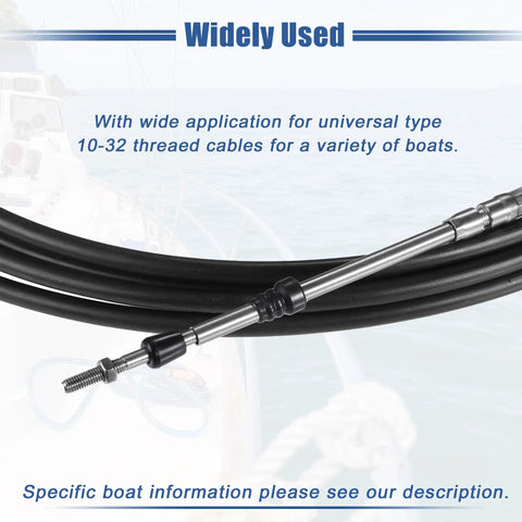 Marine Throttle And Shift Remote Control Cable Kit 16ft 5m Black With Clevis Fits Yamaha Honda Suzuki Nissan Tohatsu Chrysler Two Pack