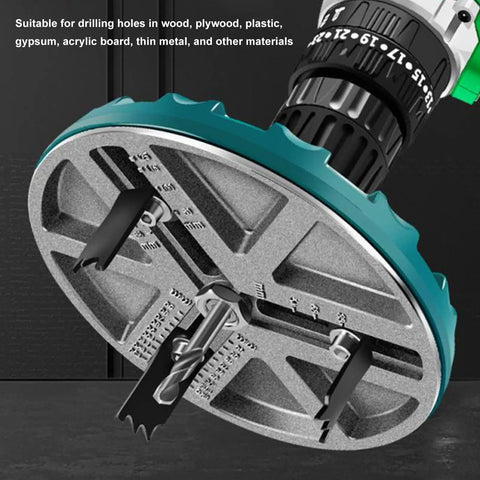 Adjustable Hole Saw Kit For Woodworking Pros: 12 High Performance Blades Cut Smooth 1.8 To 5 Inch Rounds Fast With Aluminum Alloy Durability, adjustable hole saw on wood