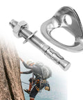 Bulletproof Stainless Steel Climbing Anchor Bolt Set Of 8 With 25KN Load Rating For Three Eighth Inch Bolts rigged on outdoor climbing gear.