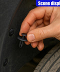 Universal 1240-Piece Car Push Retainer Clips And Fasteners Kit With 32 Sizes shown being used on a car fender