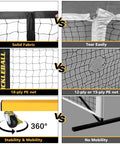 Comparison of Wheeled Pickleball Net Set With Regulation 22 Foot And 11 Foot Half Court Sturdy Metal Frame Easy Carry Bag features.