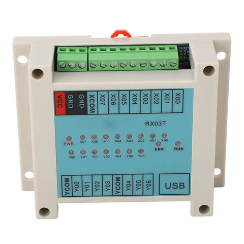Front view of Rx03T 24V 12V Sequential Solenoid PLC Controller with relay outputs.