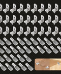 60 piece set of heavy duty nickel plated zinc shelf pegs and cabinet support pins for organizing kitchens and closets.