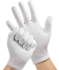 Overnight White Cotton Gloves For Dry Hands And Eczema Care, 7 Pairs Washable 8.6 Inch Soft Breathable Spa Grade Nighttime Hand Treatment