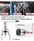 Heavy Duty Hydraulic Bearing Puller Kit With Pump For Removal Of Gnarly Bushings And Bearings Adjustable Jaws Fit Large Wheels And Stay Tight So Mechanics Can Rip Out Stuck Parts Fast Steel Build Will Not Leak Even During Beast Mode Session Times, 30T steel