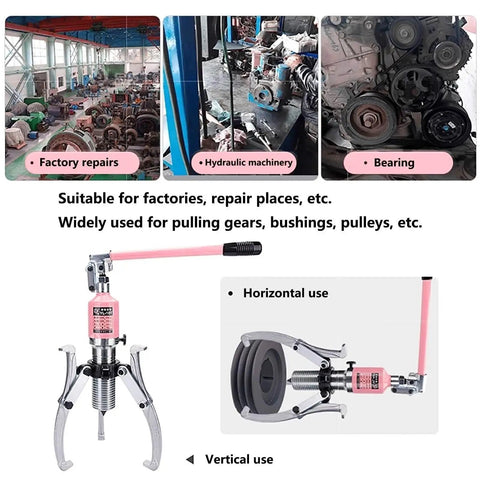 Heavy Duty Hydraulic Bearing Puller Kit With Pump For Removal Of Gnarly Bushings And Bearings Adjustable Jaws Fit Large Wheels And Stay Tight So Mechanics Can Rip Out Stuck Parts Fast Steel Build Will Not Leak Even During Beast Mode Session Times, 30T steel