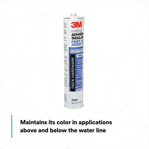 Marine Adhesive 4000 UV PN06580 White cartridge, medium-strength flexible sealant for boats and RVs, 295 mL, shown upright