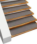Set Of 15 Skid Resistant Carpet Stair Treads Gray 9 Inch By 36 Inch With Non Slip Backing For Safer Stairs And Pets Easy To Install
