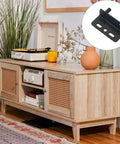Heavy Duty Concealed Pivot Hinge Set Of 6 With Bushing for wood furniture and cabinets, in black metal, shown on unit
