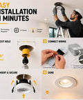 Step-by-step installation guide for Omilora 4 Inch Gimbal Recessed Lights, Adjustable Eyeball Downlight,12 Pack.