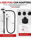 Battery Powered Fuel Transfer Pump With Auto Stop, Portable Electric Gas Can Pump Transfer With 51 Inch Hose And 4 Adapters For Gasoline Diesel Water