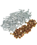 100Pcs Stainless Steel 3 16 Inch Medium Flange Collar Rivet Kit For Peterbilt 379 Huck Bolt Systems Direct Replacement For OEM MGP98T R6 10G MGCS R6U Beefy Heavy Duty Truck Upgrade displayed on white background.